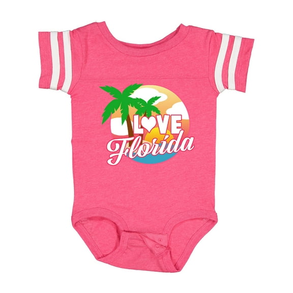Inktastic I Love Florida with Ocean and Palm Trees Boys or Girls Baby Bodysuit