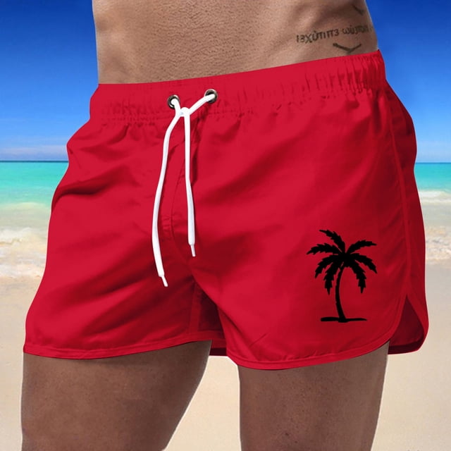 WILLBEST Pantalones Cortos Deportivos para Hombre, Pantalones Cortos Deportivos de Verano para Hombre, de Talla Grande, A La Moda, Informales, con Estampado de Cocoteros, para Playa