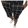 thumbnail image 2 of Puntoco Pantalones Cortos A Cuadros Grandes Para Hombre Pantalones Cortos Con Bolsillo Y Botones Con Cremallera Pantalones Cortos Negro L,Pantalones Cortos Hombre, 2 of 6
