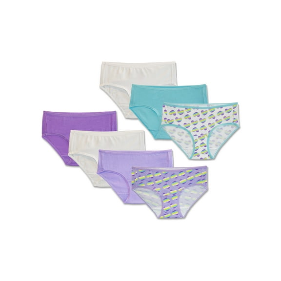 Fruit of the Loom Girls Underwear, 7 Pack Assorted Color Breathable Hipster Panties (Little Girls & Big Girls)