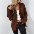 thumbnail image 1 of IMENGL Cardigan à Capuche Boutonné Manches Longues, Marron m, Taille M-TG, 1 of 8
