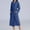 Blue, variant on Unisex Long Sleeve V-Neck Solid Color Robe with Belt Soft Cozy Bathrobe Sleepwear for Women Men Home Shower Use