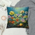 thumbnail image 2 of HENGT  Abstract Floral Watercolor Painting Throw Pillow Cover Colorful Spring Petal Flowers Farmhouse Cushion Case for Sofa Couch, 2 of 5