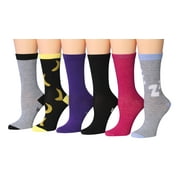 Colorfut Women's 6-Pairs Colorful Funky Patterned Crew Dress Socks WC89-B