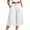 *White, variant on VBVC Women's High Waist Pleated Culottes , Cotton Linen Office Pants For Women , Ladies' Elegant Cropped Trousers with Pockets, Blue , M-4XL