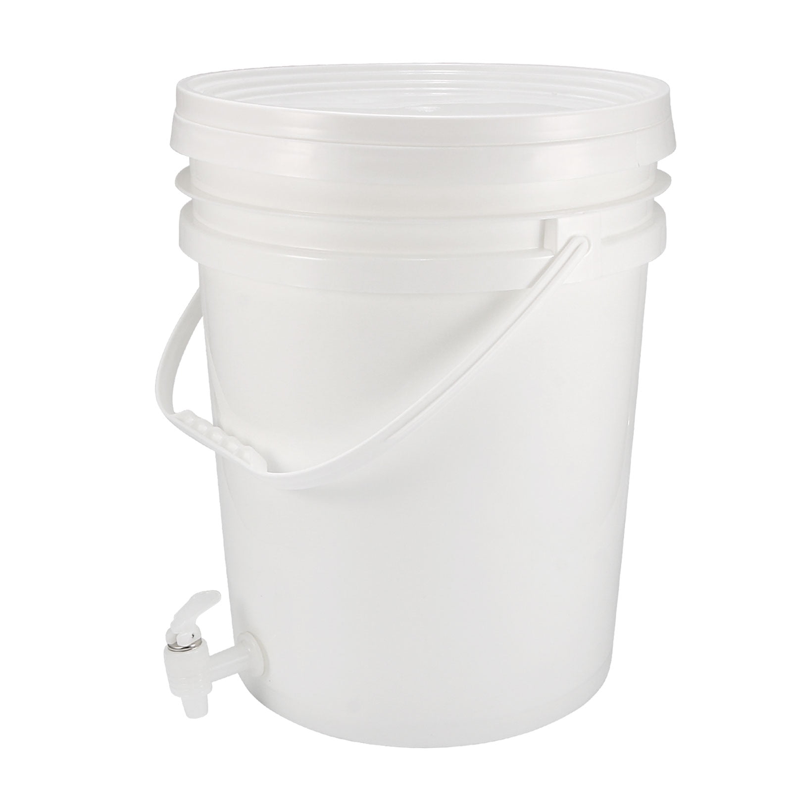 Uxcell Plastic Paint Pail 5.28Gallon/20L Paint Cup with Spigot Faucet Dispenser Lid