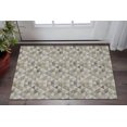 thumbnail image 2 of HomeRoots 651251 3 x 5 ft. Taupe Gold & Ivory Geometric Washable Machine Made Rectangle Area Rug with UV Protection, 2 of 9