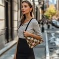 thumbnail image 3 of Kuiaobaty Santa Claus Print Leather Hobo Purse for Women, Snowman Plaid Print Shoulder Handbag with Smooth Zipper, Small Crescent Travel Underarm Sling Bag for Christmas, 3 of 7