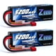 thumbnail image 1 of Zeee 2S 5200Mah Batería Lipo 7.4V 80C Batería De Estuche Rígido Con Enchufe Deans Compatible Para Vehículos 1/8 1/10 Rc Coche Slash Rc Buggy Truggy Rc Avión Racing Modelos (Paquete De 2), 1 of 1