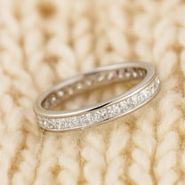 Princess Cut Lab Diamond 2 Ct Channel Set Eternity Wedding Band 14K White Gold