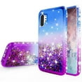 thumbnail image 2 of Samsung Galaxy Note 20 Case w/[Temper Glass] Cute Glitter Liquid Quicksand Floating Sparkle Bling Girls Women - Purple/Blue, 2 of 5