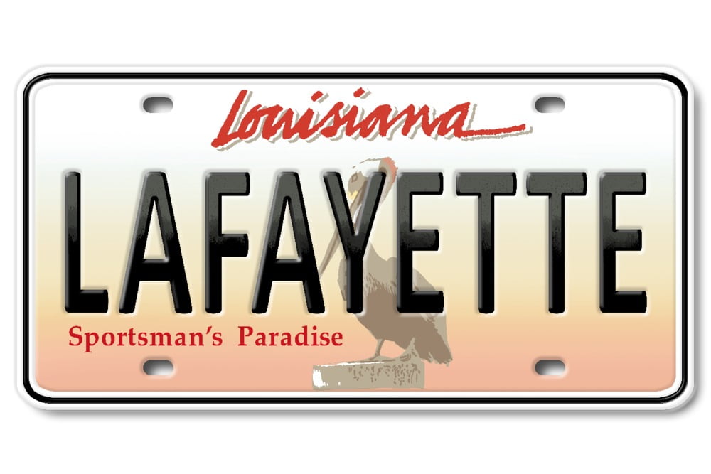 Lafayette, Louisiana, License Plate (9x12 Wall Art Print, Home Decor)