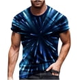 thumbnail image 2 of Azrian Shirts for Men Short Sleeve Clearance,Men Casual Round Neck 3D Digital Printing Pullover Fitness Sports Shorts Sleeves T Shirt Blouse, 2 of 5