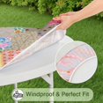 thumbnail image 5 of Pioneer Flower Floral Print Pattern Round Fitted Tablecloth with Elastic Edge,Dining Table Cover Waterproof,Outdoor Round Tablecloth for Camping,Dining,Indoor and Outdoor, 5 of 7