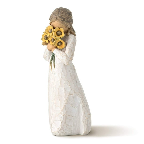 Warm Embrace Willow Tree Figurine, Willow Tree Girl Holding Sunflowers