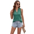 thumbnail image 2 of Womens Tank Tops 2025 Loose Button Down V Neck Flowy Summer Tops Basic Beach Vacation Outfits Dark Green M, 2 of 6