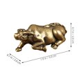 thumbnail image 2 of FRCOLOR Mini Cow Figurine Retro Brass Cow Statue Desktop Vintage Animal Sculpture Home Ornament, 2 of 8