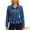 Blue, variant on Women's Button Down Collar Ruffle Hem Peplum Jean Jacket L Light Blue