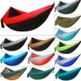 thumbnail image 1 of Camping Hammock Portable Nylon Parachute Strap Tree Strap Carabiner Suitable for Hiking Backpacking Travel Beach, 1 of 8