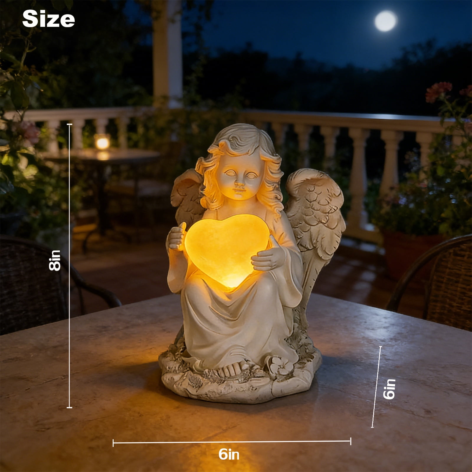 Solar Angel Garden Statue Outdoor, Praying Angel Statues Solar Figurine Lights Outdoor Waterproof, Resin Angel Sculpture for Garden Yard Lawn Grave Cemetery Decor, Gift for Mom Grandma Women