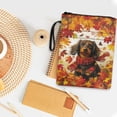 thumbnail image 3 of HELLHERO Leaves Dachshund 1 pc Book Club Gifts Book Organizer Bag 11.42 x 8.66 Inch Polyester Fabric Book Cover Sleeve Pouch Carrying Book Case, 3 of 8