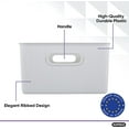 thumbnail image 2 of Superio 15L Medium White Smoke Ribbed Storage Bin with Lid, Plastic Storage Bin, 2 of 6