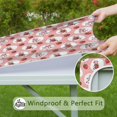 thumbnail image 6 of Pink Cow Strawberry Oval Pattern Square Fitted Tablecloth with Elastic Edge,Square Table Cover,Washable Elastic Table Cover for Home Kitchen Party Decor 36in(91cm), 6 of 6