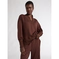 thumbnail image 3 of Scoop Women's and Women's Plus Ultimate Scubaknit V Neck Sweatshirt, Sizes XS-4X, 3 of 5