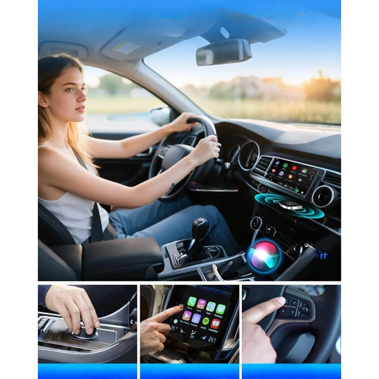 Wireless CarPlay Adapter, 2025 Upgraded 2-in-1 Mini Size CarPlay & Android Auto, Convert Wired to Wireless with USB & USB-C/Type-C, Plug & Play, Stable Control & No Delay, with iPhone & Android