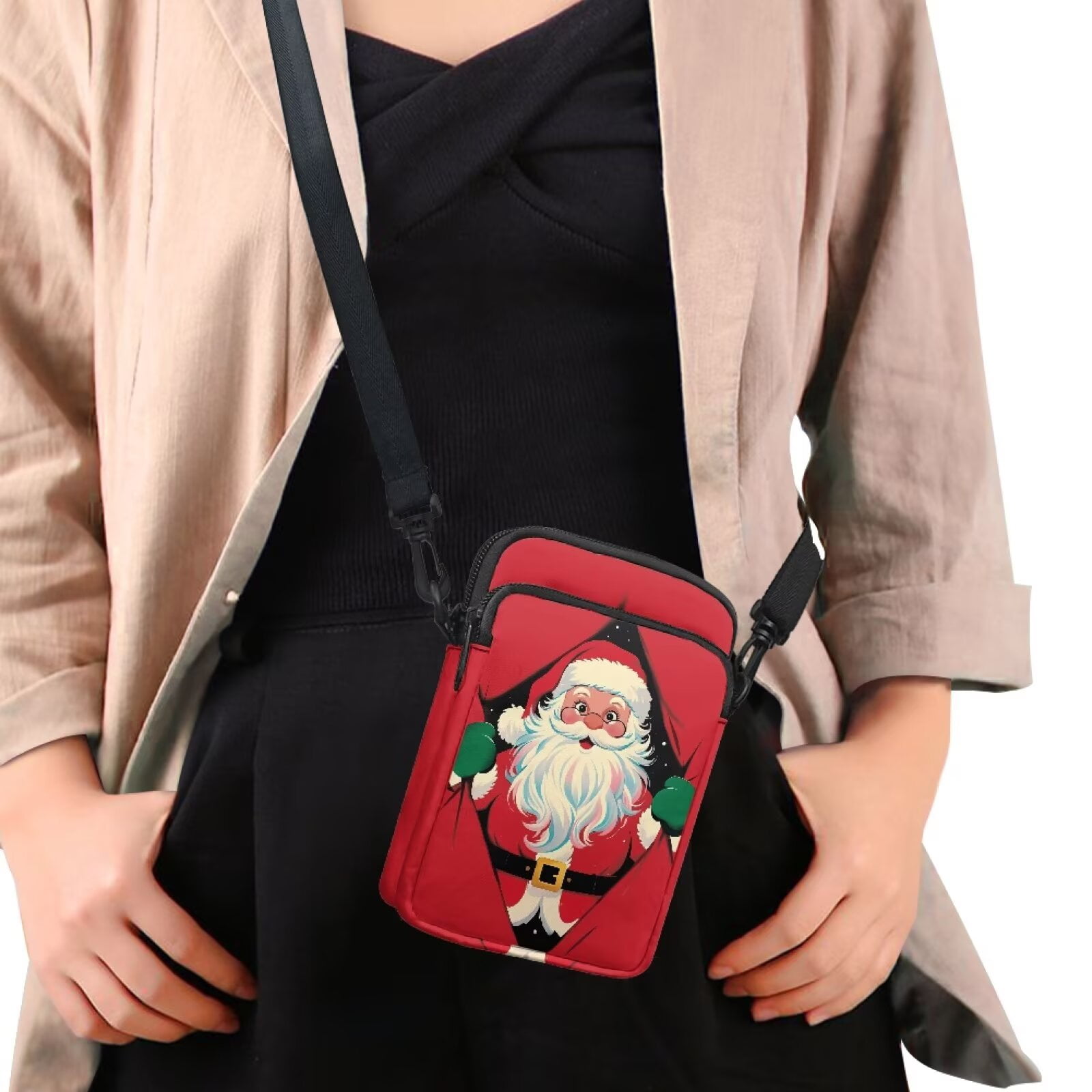 XYZCANDO Red Santa Claus Mini Crossbody Handbags for Women Men