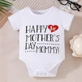 thumbnail image 2 of Baby Boys' Bodysuits Smooth Letter Print Short Sleeve Crew Neck Loose Letter Bodysuit Outdoor Play Outfit, 2 of 5