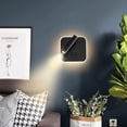 thumbnail image 2 of Aplique de pared LED negro para cama con pared Interior, foco ajustable, lámpara de lectura, lámpara de pared de aluminio para pasillo, dormitorio, escaleras, 2 of 5