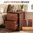 thumbnail image 4 of Ktaxon Solid Wood Nightstand with 2 Drawer Traditional Farmhouse Nightstand Bedside Table End Table, Brown, 4 of 8