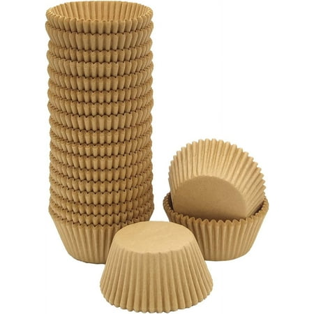Clearance! JATOK 500-Count Food Grade Natural Greaseproof Paper Cupcake Liners Muffin Baking Cups Standard Sized