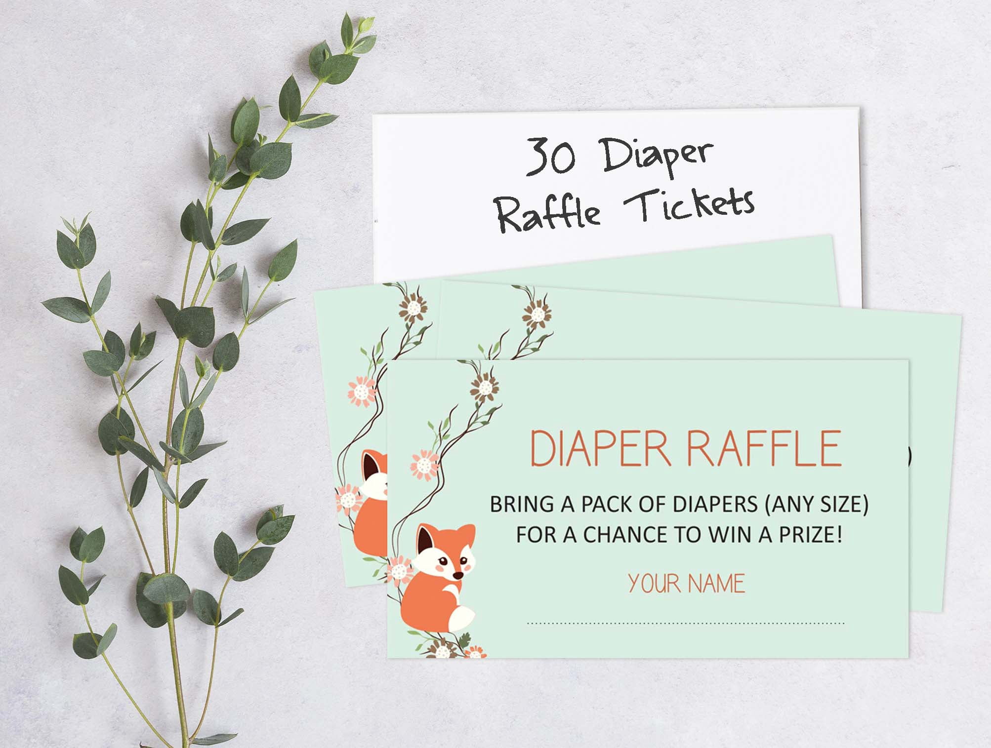 Inkdotpot Set Of 30AnimalsBaby Shower Invitations-Diaper Raffle Tickets And Baby Shower Book Request Cards-Gender Neutral Invites-Its A Boy-Its A Girl