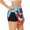 Black, variant on Sushi Salmon Surfing Printed 2 in 1 Women's Workout Shorts for Athletic Gym Running Shorts with Phone Pockets-