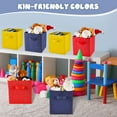 thumbnail image 5 of 12 Pcs Cube Storage Bin 11'' Storage Bins for Room Decor Colorful Bins Foldable Baskets for Nursery Organizer Boxes Fabric Boxes (Navy Blue, Red, Yellow), 5 of 7