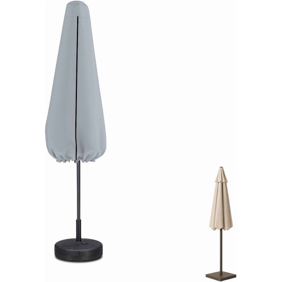Seal Skin Heavy Duty Patio Umbrella Cover, Waterproof, 74.8" H x 22.4" W (Black, Fits Patio Umbrella 7ft to 11ft) (Gray, 74.8"(H) x 11"(Top) x 22.4"(Bottom)