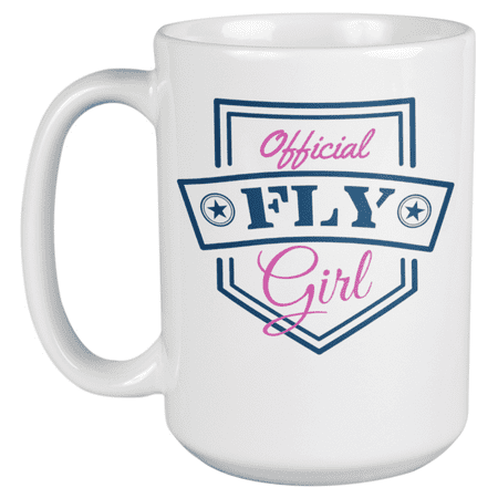 

Official Fly Girl Cool Coffee & Tea Mug For A Flight Attendant Aircrew Captain Aviator Aviation Employee Aircraft Pilot Copilot Stewardess Girlfriend Wife And Women (15oz)