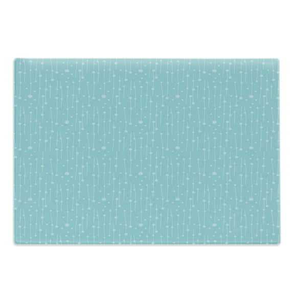 Abstract Cutting Board, Minimalist Pattern of Soft Tone Little Dots with Stripes Print, Decorative Tempered Glass Cutting and Serving Board, in 3 Sizes, by Ambesonne