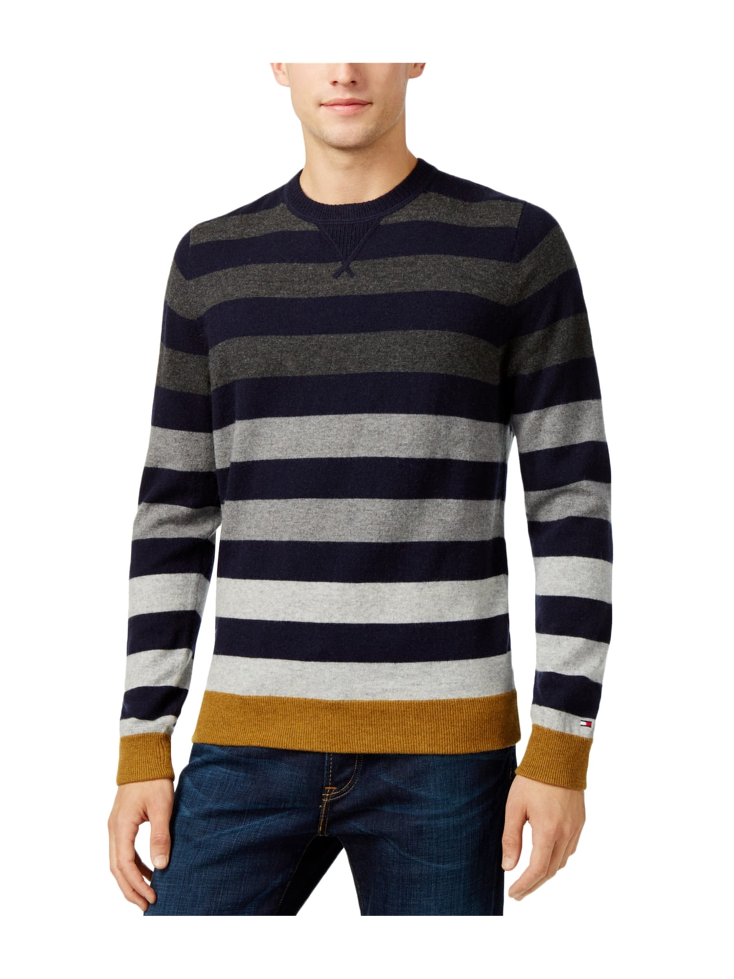 Tommy Hilfiger - Tommy Hilfiger Mens Striped Pullover Sweater multi L ...