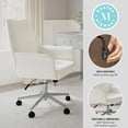 thumbnail image 3 of Martha Stewart Upholstered Office Chair in White/Polished Nickel, 3 of 11