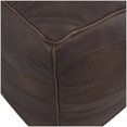 thumbnail image 5 of DecMode Stripes Dark Brown Leather Pouf with Linear Panels, 5 of 11