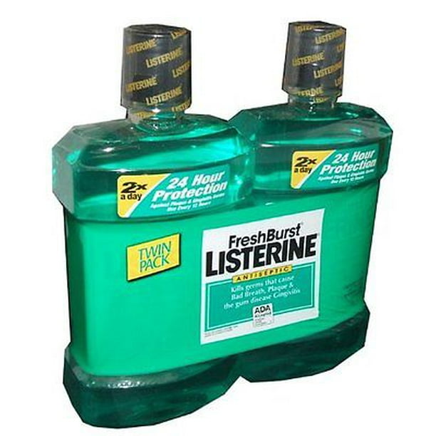 Listerine Antiseptic Mouthwash, Fresh Burst 1.5 Liter (Pack of 2