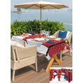 thumbnail image 4 of Outdoor Tablecloth with Umbrella Hole and Zipper, Merry Christmas Rectangle Table Cloth 60x84 Inch Waterproof Tablecloth, Xmas Snowman Snowflake Winter Holiday Picnic Table Cover for Patio Camping, 4 of 7