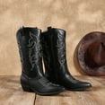 thumbnail image 3 of Women's Wide Calf Cowboy Boots Mid Calf Western Cowgirl Boots Pull On Comfortable Riding Boots, 3 of 6