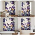 thumbnail image 5 of Spring Floral Semi Sheer Curtains Drapes for Living Room,Bedroom,French Doors Window 84 Inches Long,Purple Tulips Hydrangeas Butterflies Beige Rod Pocket Chiffon Curtain Drapery Voile Draperies Panel, 5 of 8
