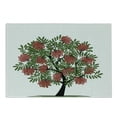 thumbnail image 1 of Rowan Cutting Board, Rowan Tree Full of Fruits Fresh Organic Ecology Themed Art, Decorative Tempered Glass Cutting and Serving Board, Small Size, Olive Green Dark Coral, by Ambesonne, 1 of 1