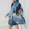thumbnail image 2 of A Powerful Eagle (7) Night Robe Long Sleeve V Neck Robe With Belt Women's Sleepwear Dresses, 2 of 9