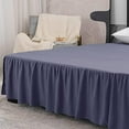 thumbnail image 5 of Navy Blue Bed Skirt Twin Size Ruffled Bed Skirt with Split Corners, 16 Inch Drop Dust Ruffle Bed Skirts with Platform, Navy Blue, 5 of 7